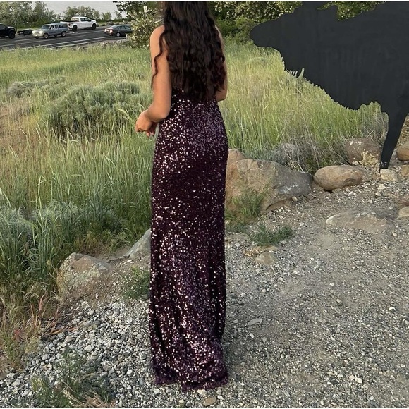 slim fit dress slacks Nox Anabel R1686 Prom Dress - Gold